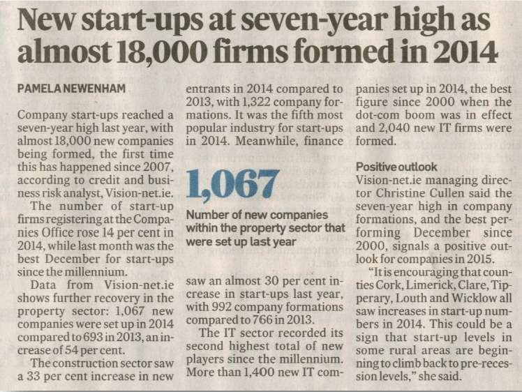 New start-up ar seven years high