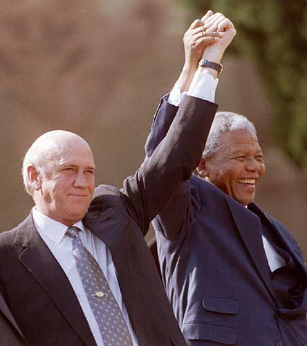 deklerk with nelson mandela