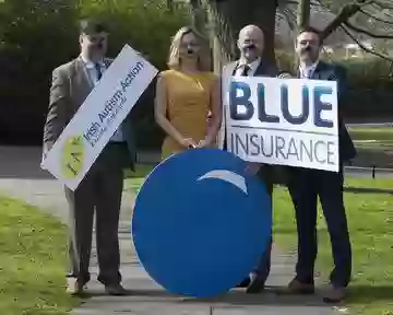 Kevin Whelan, CEO of Irish Autism Action, TV presenter Kathryn Thomas, Ciaran Mulligan, CEO of Blue Insurance and Ian Kennedy, Blue Insurance at the launch of Blue Nose Month