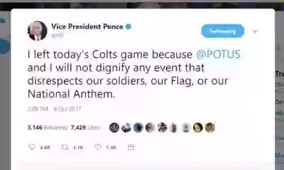 Mike Pence reasoning for leaving the game early.