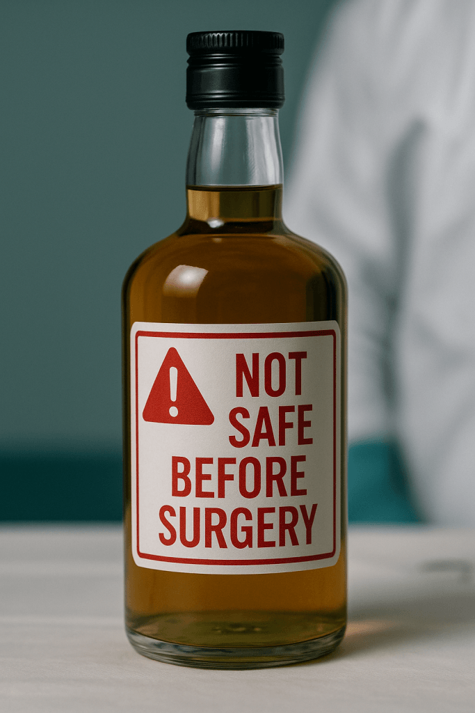 Why you should not drink alcohol before surgery.